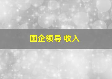 国企领导 收入